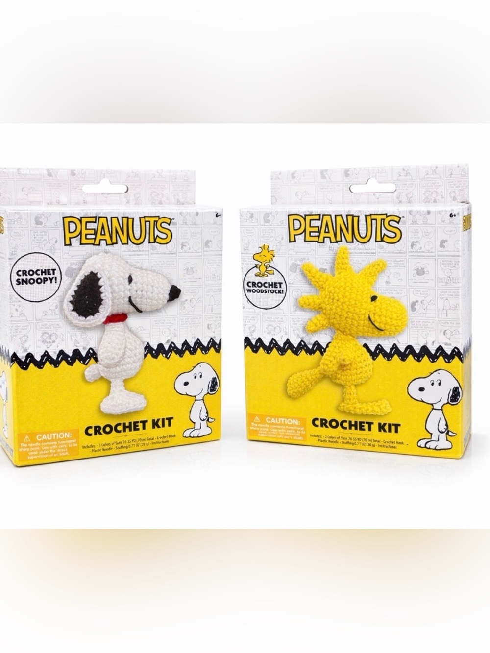 Peanuts Crochet kits - Snoopy and Woodstock bundle includes supplies